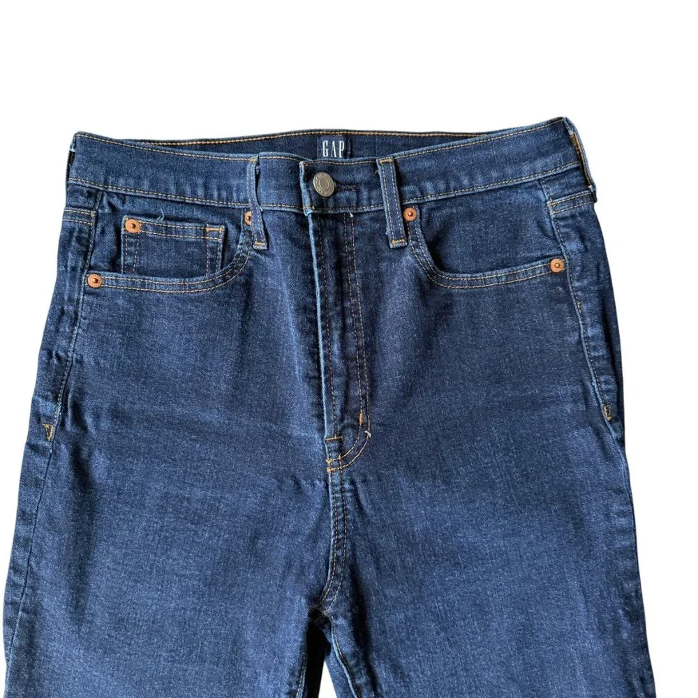 GAP true skinny high rise dark wash blue denim stretchy jeans women's 30S/10S - Picture 3 of 10
